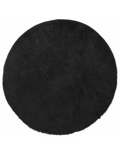 Tappeto Shaggy a Pelo Lungo NAVARRA Nero 100x100 cm poliestere 2