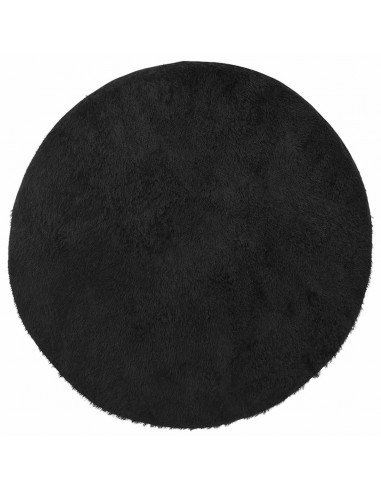 Tappeto Shaggy a Pelo Lungo NAVARRA Nero 100x100 cm poliestere
