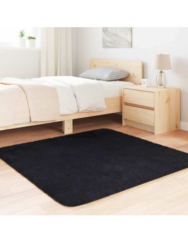 Tappeto Shaggy a Pelo Lungo NAVARRA Nero 120x120 cm poliestere
