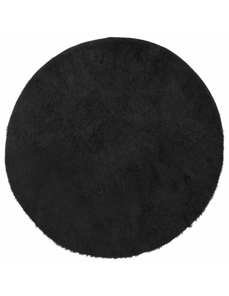 Tappeto Shaggy a Pelo Lungo NAVARRA Nero 160x160 cm poliestere