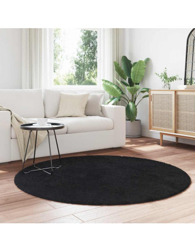 Tappeto Shaggy a Pelo Lungo NAVARRA Nero 160x160 cm poliestere