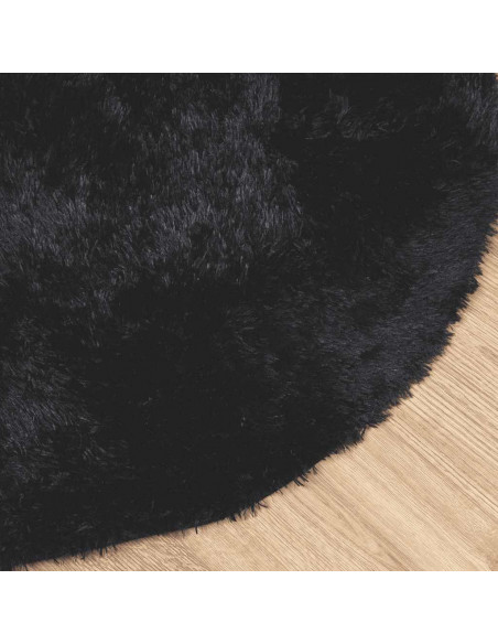 Tappeto Shaggy a Pelo Lungo NAVARRA Nero 160x160 cm poliestere