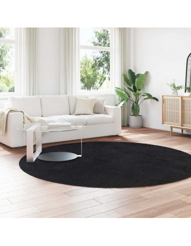 Tappeto Shaggy a Pelo Lungo NAVARRA Nero 240x240 cm poliestere