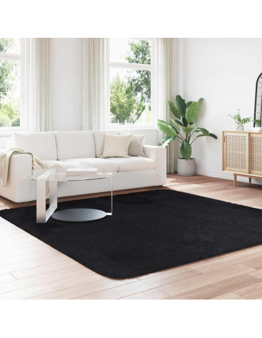 Tappeto Shaggy a Pelo Lungo NAVARRA Nero 240x240 cm poliestere