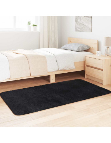 Tappeto Shaggy a Pelo Lungo NAVARRA Nero 80x150 cm poliestere