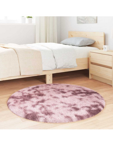 Tappeto Shaggy a Pelo Lungo NAVARRA Rosa Antico 100x100cm