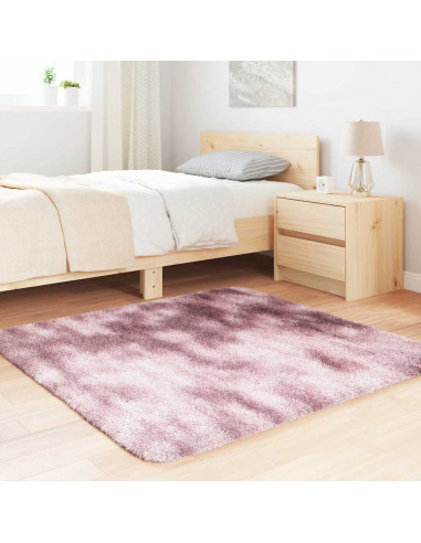 Tappeto Shaggy a Pelo Lungo NAVARRA Rosa Antico 120x120cm