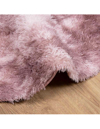 Tappeto Shaggy a Pelo Lungo NAVARRA Rosa Antico 120x120cm