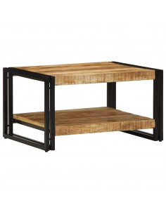 Tavolino 70x50x38 cm in Legno Massello di Mango Grezzo 2