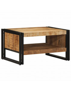 Tavolino 70x50x38 cm in Legno Massello di Mango Grezzo 2