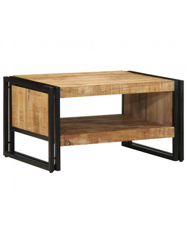 Tavolino 70x50x38 cm in Legno Massello di Mango Grezzo