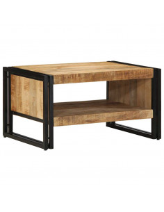 Tavolino 70x50x38 cm in Legno Massello di Mango Grezzo 2