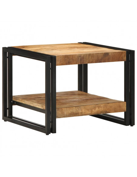 Tavolino da Salotto 50x50x38 cm Legno Massello di Mango Grezzo