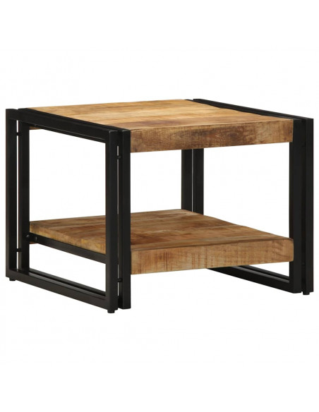 Tavolino da Salotto 50x50x38 cm Legno Massello di Mango Grezzo