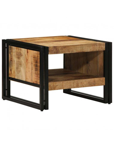 Tavolino da Salotto 50x50x38 cm Legno Massello di Mango Grezzo