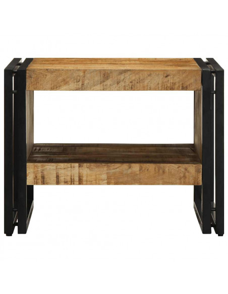 Tavolino da Salotto 50x50x38 cm Legno Massello di Mango Grezzo