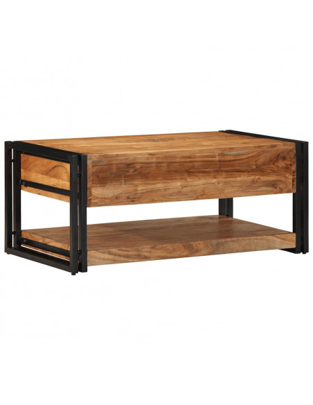 Tavolino da Salotto 90x50x38 cm Legno Massello di Acacia