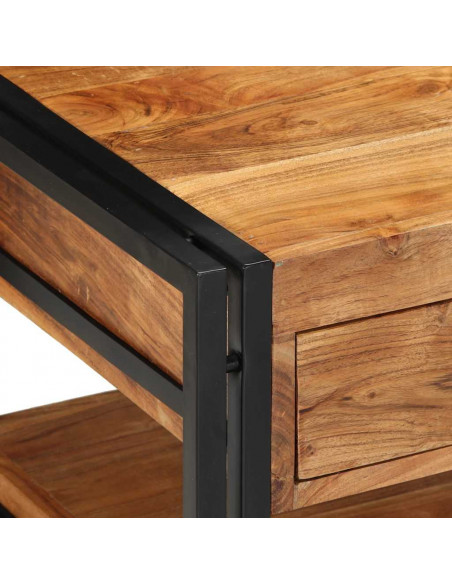 Tavolino da Salotto 90x50x38 cm Legno Massello di Acacia