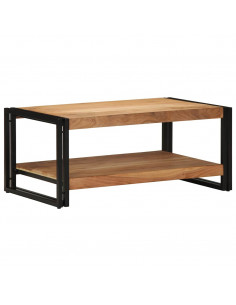 Tavolino da Salotto 90x50x38 cm Legno Massello di Acacia 2