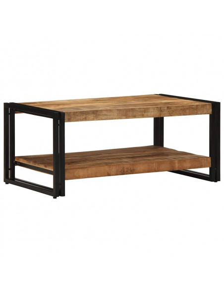 Tavolino da Salotto 90x50x38 cm Legno Massello di Mango Grezzo