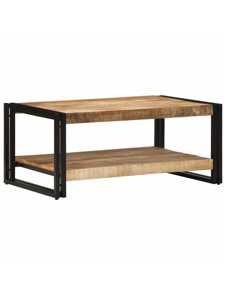 Tavolino da Salotto 90x50x38 cm Legno Massello di Mango Grezzo