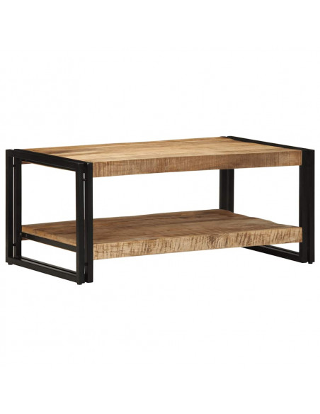 Tavolino da Salotto 90x50x38 cm Legno Massello di Mango Grezzo