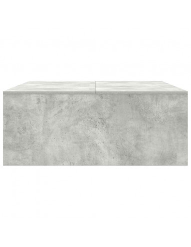 Tavolino da Salotto con Cassetti Grigio Cemento 100x100x40 cm