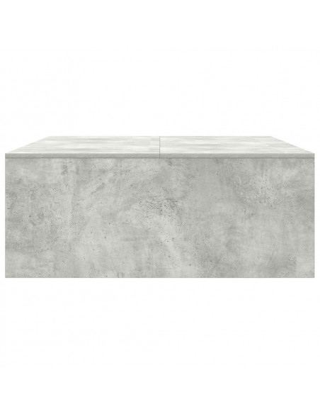 Tavolino da Salotto con Cassetti Grigio Cemento 100x100x40 cm