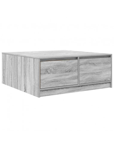 Tavolino da Salotto con Cassetti Grigio Sonoma 100x100x40 cm