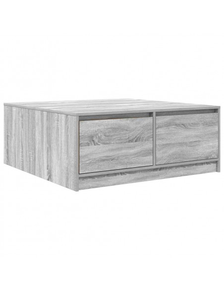 Tavolino da Salotto con Cassetti Grigio Sonoma 100x100x40 cm