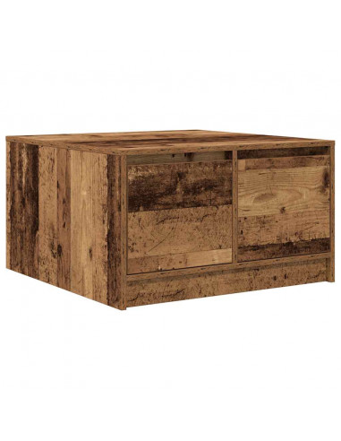 Tavolino da Salotto con Cassetti Legno Antico 70,5x70x40 cm