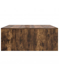 Tavolino da Salotto con Cassetti Rovere Fumo 100x100x40 cm 2
