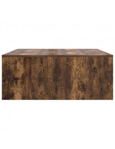 Tavolino da Salotto con Cassetti Rovere Fumo 100x100x40 cm