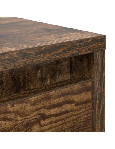 Tavolino da Salotto con Cassetti Rovere Fumo 100x100x40 cm