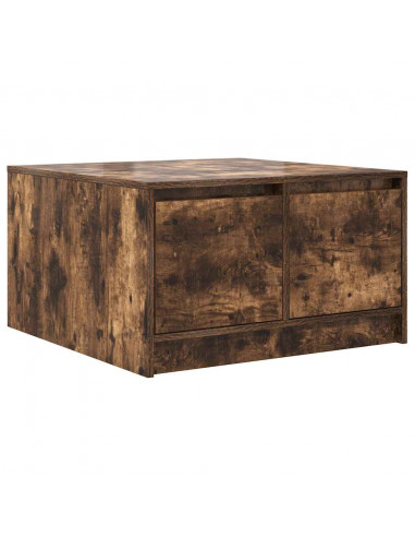 Tavolino da Salotto con Cassetti Rovere Fumo 70,5x70x40 cm