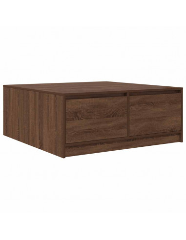 Tavolino da Salotto con Cassetti Rovere Marrone 100x100x40 cm