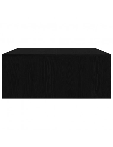 Tavolino da Salotto con Cassetti Rovere Nero 100x100x40 cm