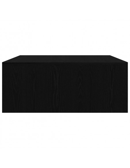 Tavolino da Salotto con Cassetti Rovere Nero 100x100x40 cm