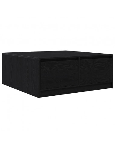 Tavolino da Salotto con Cassetti Rovere Nero 100x100x40 cm