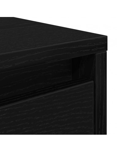 Tavolino da Salotto con Cassetti Rovere Nero 100x100x40 cm