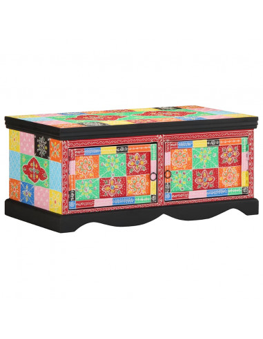 Tavolino da Salotto Multicolore 90x50x40cm Legno Massello Mango