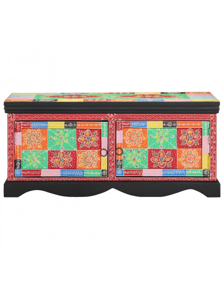 Tavolino da Salotto Multicolore 90x50x40cm Legno Massello Mango