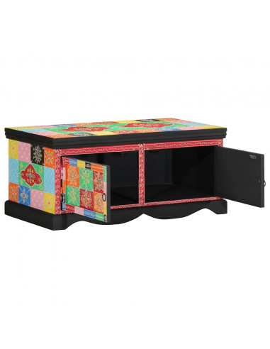 Tavolino da Salotto Multicolore 90x50x40cm Legno Massello Mango