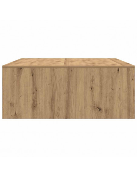 Tavolino Salotto con Cassetti Rovere Artigianale 100x100x40 cm