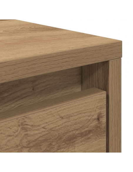 Tavolino Salotto con Cassetti Rovere Artigianale 100x100x40 cm