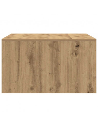 Tavolino Salotto con Cassetti Rovere Artigianale 70,5x70x40 cm