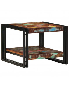 Tavolino Salotto Multicolore 50x50x38cm Legno Massello Recupero 2
