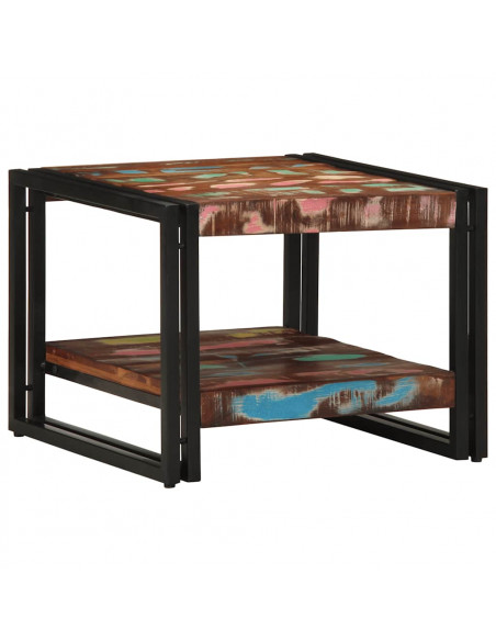 Tavolino Salotto Multicolore 50x50x38cm Legno Massello Recupero