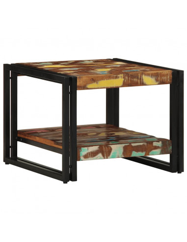 Tavolino Salotto Multicolore 50x50x38cm Legno Massello Recupero