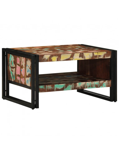 Tavolino Salotto Multicolore 70x50x38cm Legno Massello Recupero